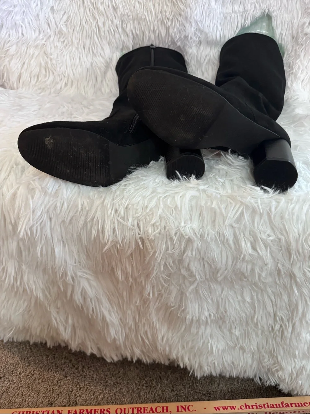 Style & Co. Black Suede Knee-High Block Heel Boots - Picture 3 of 3